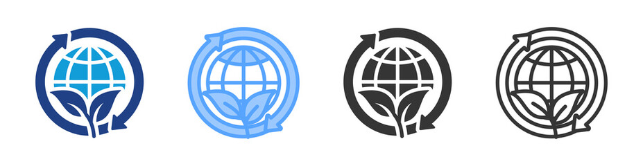 Poster - Environmental icon set multiple style collection