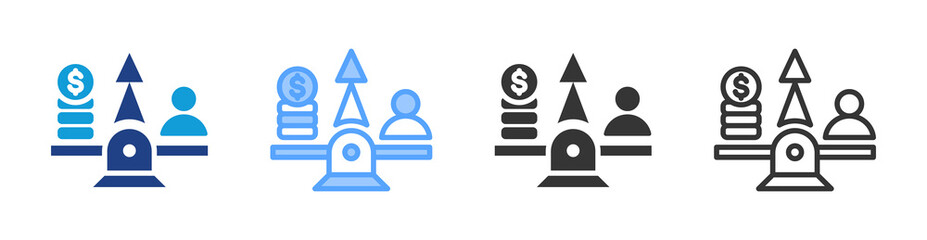 Poster - Equity icon set multiple style collection