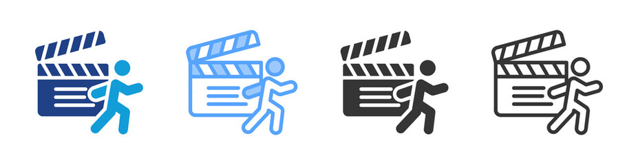 Poster - Action icon set multiple style collection