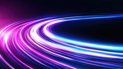 Poster - Colorful Light Trails in Dark Background Creating Dynamic Movement