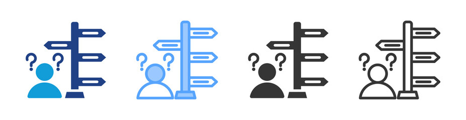 Poster - Guide Decisions icon set multiple style collection