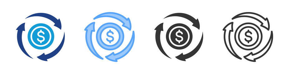 Poster - Sustainable Economy icon set multiple style collection