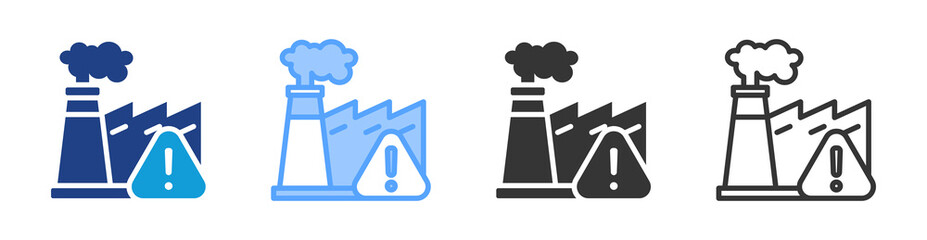 Poster - Pollutions icon set multiple style collection