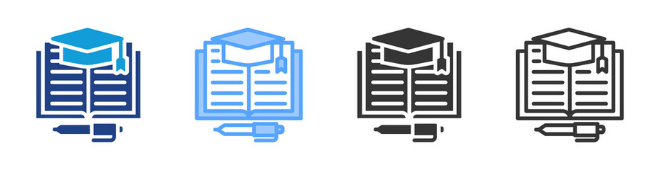 Fototapete - Education icon set multiple style collection