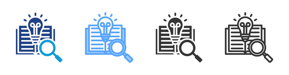 Poster - Research icon set multiple style collection