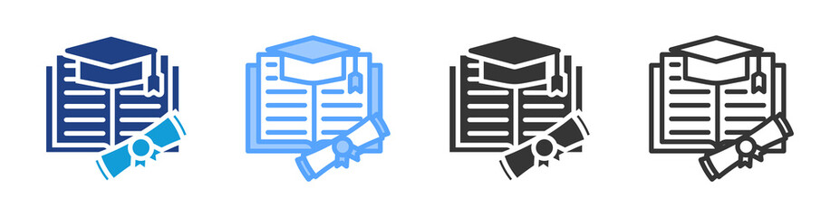 Poster - Academic icon set multiple style collection