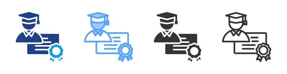 Poster - Post Graduate icon set multiple style collection