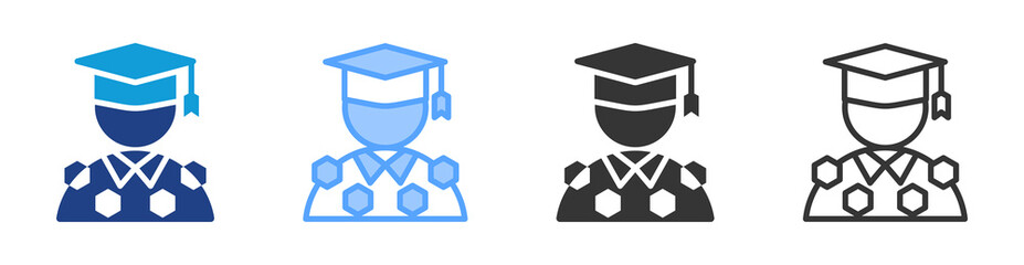 Poster - University Dean icon set multiple style collection