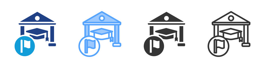 Aufkleber - Public University icon set multiple style collection