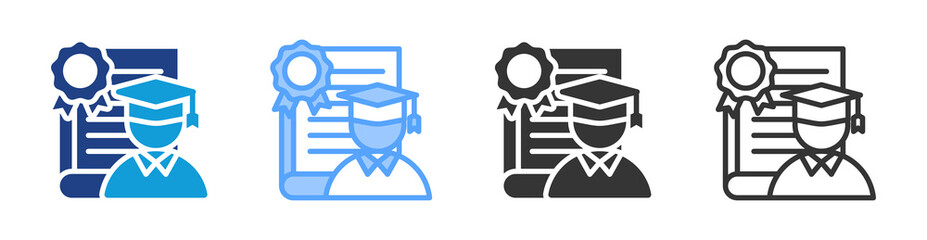 Aufkleber - Phd Degree icon set multiple style collection