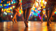 © Julia Zarubina - Slender legs of Thai women dancing at night show with other dancers in the background, Thailand, Bangkok, girl, beautiful woman, dance, feet