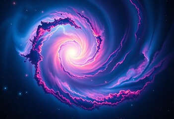 Wall Mural - Swirling cosmic nebula, vibrant galaxy, stardust trails Exploration theme, universe, mystical