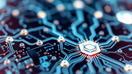 Poster - Futuristic motherboard illustration showcasing advanced technology and innovation