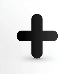 Poster - Stylized black plus sign on a minimalist background.