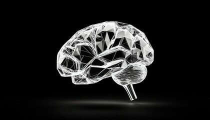 Poster - Abstract digital brain model representing creativity and intelligence.