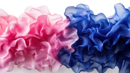 Poster - two contrasting sections of flowing fabric with intricate details