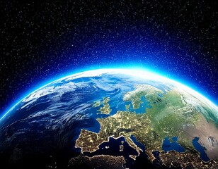 planet earth globe view from space showing realistic earth surface and world map as in outer