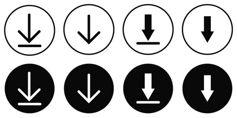 Set of Download icon set. Download button Collection. Download files icons of vector illustration