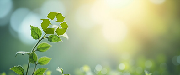 Poster - Photo Realistic Environmental Specialist with Eco Symbol and ISO14001 Certificate in Dreamy Background for Environmental Compliance and Specialization
