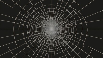 Abstract Geometric Lines Tunnel Design on black background