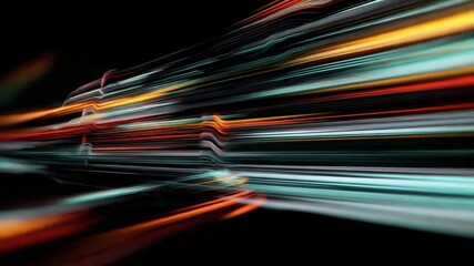 Poster - Vibrant Lines of Light: An abstract composition of dynamic streaks of color against a dark backdrop, suggesting speed, energy, and modern technology. 