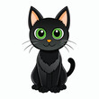 © Ripa Roy - Mysterious Halloween black cat with piercing green eyes, arched back, and sleek fur—perched under a full moon, ready to bring spooky vibes and magical mischief.