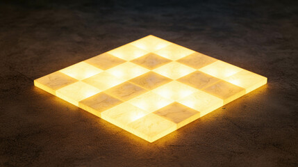 Poster - Illuminated Geometric Pattern with Soft Glow on Textured Surface for Artistic Background Use