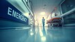 © AndiAzis - Hospital Emergency Room:  A Nurse Moves a Patient on a Stretcher Down a Clean Corridor Quickly.