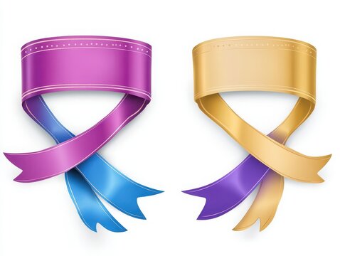 Isolated discount sticker with a ribbon duo on white background.