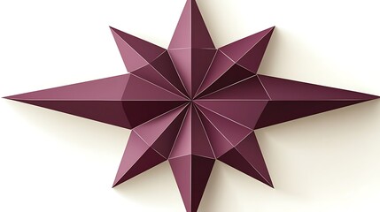 Poster - A  geometric, burgundy starburst design.