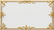 © Wine - AI Generative. Elegant white background with luxurious gold ornamental borders. Simple gold flourishes in all four corners and along the top and bottom, with a vintage style. 6