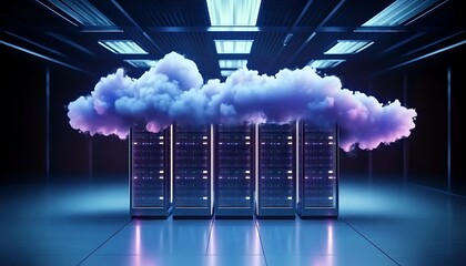 Poster - Cloud computing, technology, internet, network, data, server, storage, virtualization, scalability, flexibility, reliability, security, software, hardware, infrastructure, platform, service, backup,