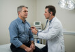 © Midea  - Doctor checking patient's heartbeat with a stethoscope in hospital bed.
