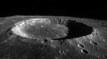 dramatic lunar landscape, detailed surface topology, silvery lunar glow, rich crater formations, sta