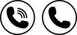 © Sultana Design - phone call icon. Telephone call signs. Contact us symbols. Answer and decline symbol modern