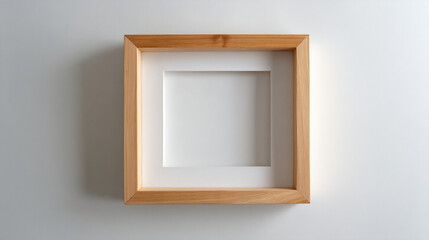 Poster - Wooden frame mockup photo frame wall art display minimal design interior decor stock image template presentation
