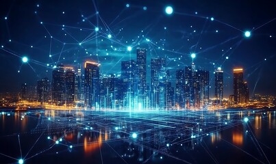Poster -  5G, 6G, Big data wireless network, high speed internet, cloud computing or connect diagram technology, Data storage, service, synchronize, online, financial, Connectivity global, smart city, 