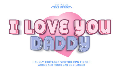 Poster - 3d i love you daddy text effect.fathers day