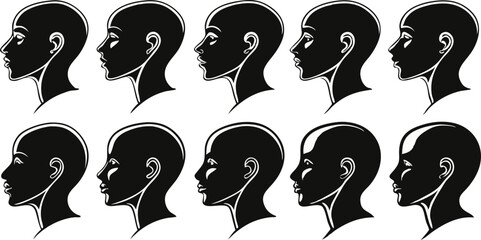 Poster - Human head silhouette vector art