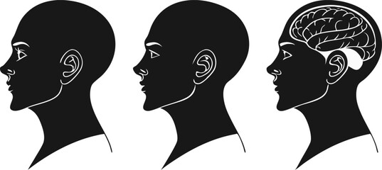 Poster - Human head silhouette vector art
