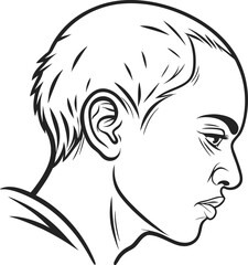 Poster - Human head silhouette vector art