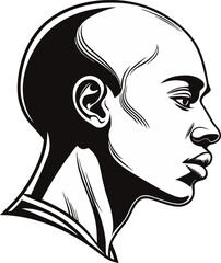 Poster - Human head silhouette vector art