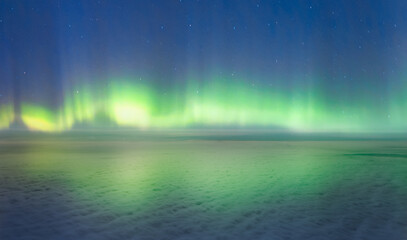 Wall Mural - northern lights (aurora borealis) over the clouds with super full moon