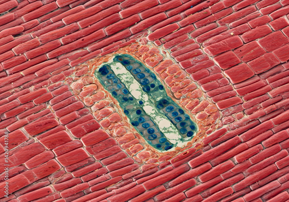 Microscopic image of Muscle Tissue, Mitochondria, and Cell Structure ...
