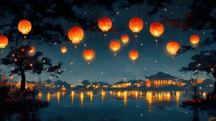 Wall Mural - fireworks in the city
