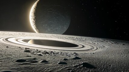 Wall Mural - Cosmic Rings and Celestial Dance: A Stunning View of a Planetary System