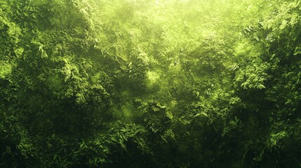 Wall Mural - dense tree canopy with glowing green moss in bright light texture background