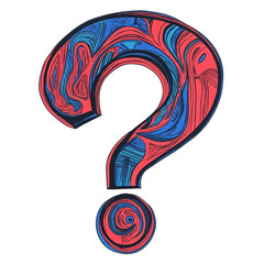 Poster - Intricate Swirls Forming a Question Mark Against a Striking Black Backdrop