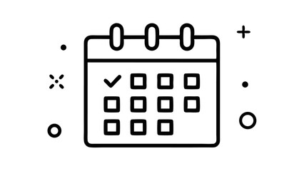 Poster - Calendar editable icon collection offering vector-based symbols for daily planning reminders event management and scheduling systems used in apps and websites