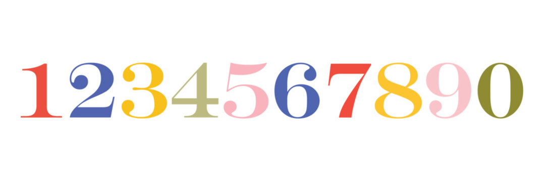 Set of brush stroke, marker textured numbers. Numbers 1, 2, 3, 4, 5, 6, 7, 8, 9, 0. Stylish hand draw brush painted numbers set. Bold brush drawn grunge. Dirty texture vector. Rough brush strokes.  